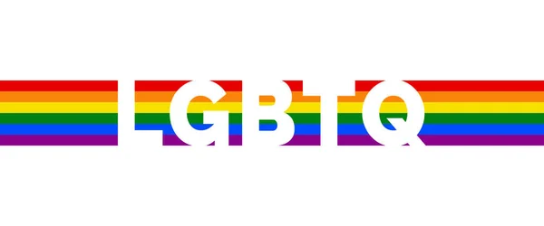 Banner Typografi Pelangi Berkualitas Teks Pride Terisolasi Latar Belakang Hitam - Stok Vektor