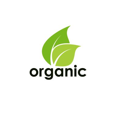 Premium Organik ürünler afiş. Metin ve yeşil yaprak çerçeve. Vektör çizim