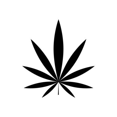 Cannabis or Marijuana sign vector Black icon on white background