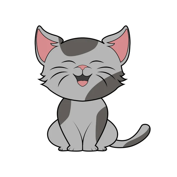 Cute Cartoon Cat Letter Cat Vector Illustration Flat Isolated White — Vetor de Stock