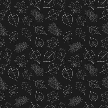 Sonbahar yapraklarıyla kusursuz desen. Vektör illüstrasyonu