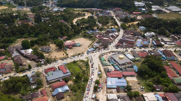 Hulu Langat Malasia Dic 2021 Acumulación Tráfico Cerca Zona Inundación —  Fotos de Stock
