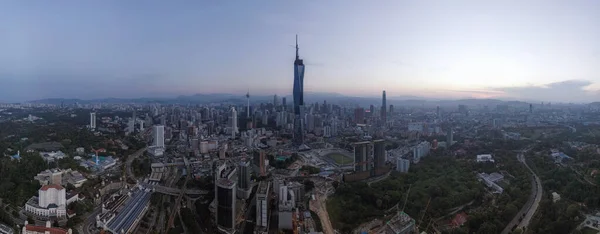 Paisagem Vista Panorâmica Paisagem Urbana Kuala Lumpur Pela Manhã Que — Fotografia de Stock