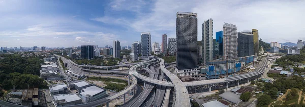 Panoramic Photo Multilevel Highway Structure Most Complicated Interchange Southeast Asia — Stock Photo, Image