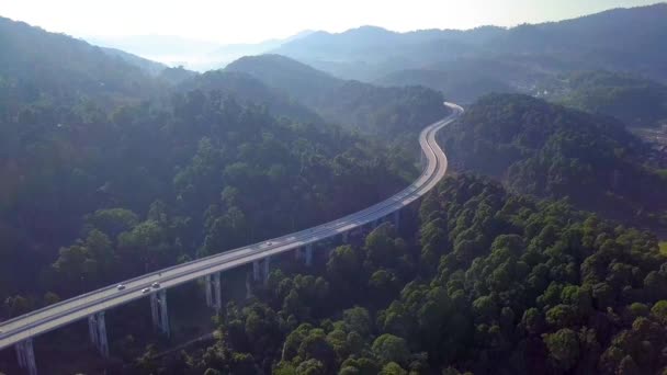 Groene Duurzame Milieuvriendelijke Snelweg Bij Rawang Maleisië — Stockvideo