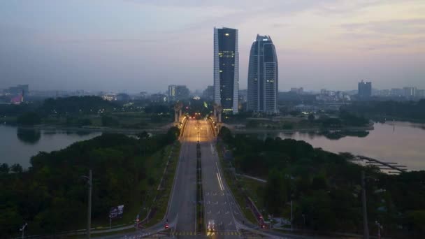 Cuplikan Selang Waktu Bangunan Unik Modern Putrajaya Malaysia — Stok Video