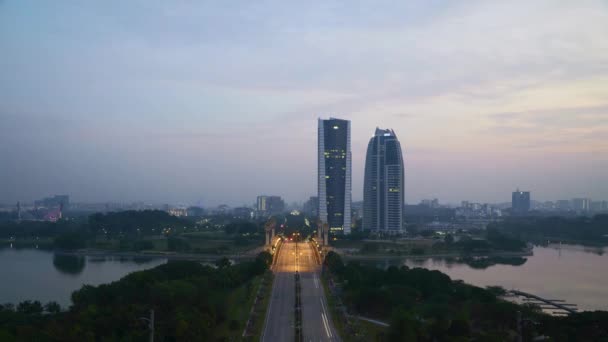 Časová Prodleva Záběrů Moderní Unikátní Budovy Putrajaya Malajsie — Stock video