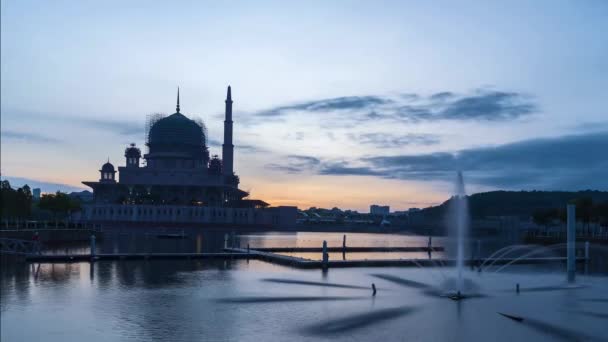 Time Lapse Footage Sunrise Scenery Putra Mosque Putrajaya Malaysia — Stock Video