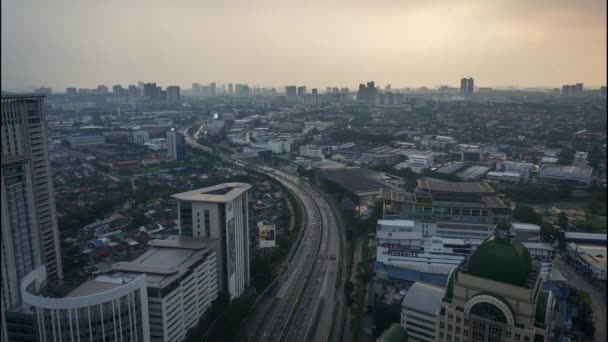 Kuala Lumpur Malajsie 2022 Zpožděné Záběry Spolkové Dálnice Během Období — Stock video