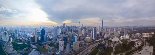 Panoramic Modern Skyscraper Kuala Lumpur Malaysia Morning — Fotografia de Stock