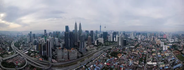 Panoramic Modern Skyscraper Kuala Lumpur Malaysia Morning — Stok fotoğraf