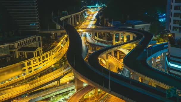 マレーシア クアラルンプール 2022年5月6日ダッシュ ハイウェイ ダマンサラ シャー アラム高架道路 のタイムラプス映像東南アジアで最も複雑なインターチェンジ — ストック動画