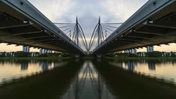Time Lapse Uhd Video Bridge Putrajaya Sunset — Stockvideo