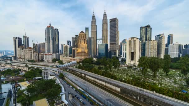 Kuala Lumpur Malaysia August 2022 Time Lapse Footage Pedestrian Bridge — Video Stock