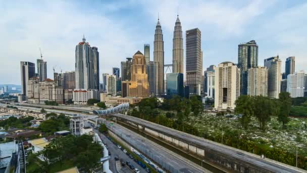 Kuala Lumpur Malaysia August 2022 Time Lapse Footage Pedestrian Bridge — Stockvideo