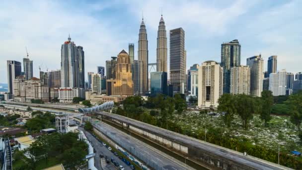 Kuala Lumpur Malaysia August 2022 Time Lapse Footage Pedestrian Bridge — Video Stock