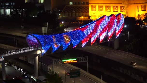 Kuala Lumpur Malaysia August 2022 Realtime Footage Pedestrian Bridge Named — Video