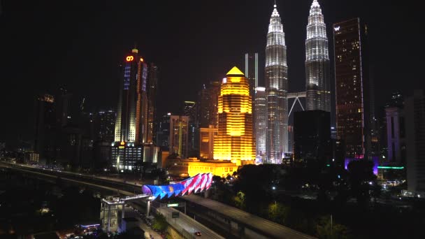 Kuala Lumpur Malaysia August 2022 Realtime Footage Pedestrian Bridge Named — Stok video