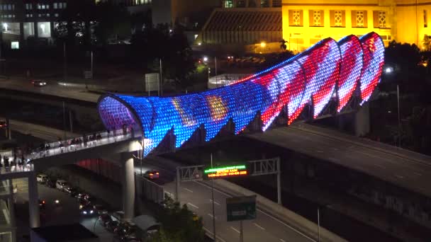 Kuala Lumpur Malaysia August 2022 Realtime Footage Pedestrian Bridge Named — Vídeos de Stock