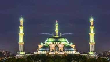 Kuala Lumpur, Malaysia - July 7, 2022 - Time lapse 4k uhd video of Mosque during cloudy sunrise
