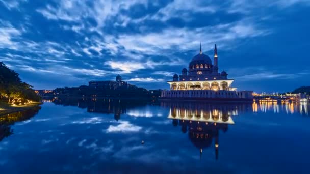 Putrajaya Malásia Agosto 2022 Time Lapse Uhd Filmagens Mesquita Primeiro — Vídeo de Stock