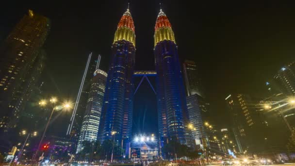 Kuala Lumpur Malásia Agosto 2022 Time Lapse Uhd Imagens Petronas — Vídeo de Stock