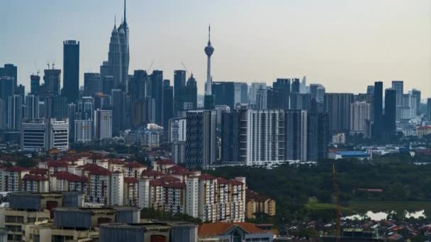 Timelapse Uhd Záběry Města Kuala Lumpur Při Západu Slunce — Stock video