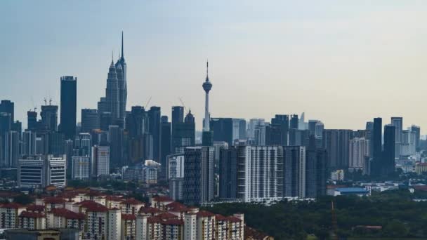 Gün Batımında Kuala Lumpur Şehir Manzarasının Uhd Görüntüsü — Stok video