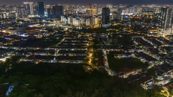 Прохід Часу Куала Лумпур Житлові Будівлі Ясному Небі Вночі Жвавий — стокове відео