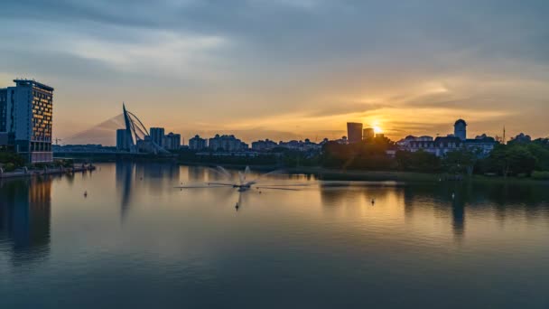 Putrajaya Malaysia September 2022 Timelapsbilder Vacker Solnedgång Putrajaya Malaysia Med — Stockvideo