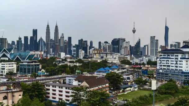 Kuala Lumpur Malaysia Oktober 2022 Timelapse Bilder Petronas Klcc Twin — Stockvideo