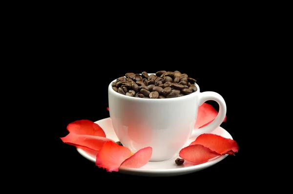 Cup full of coffee beans — Stock Photo, Image