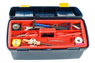 araçlar kümesi üzerinde beyaz izole