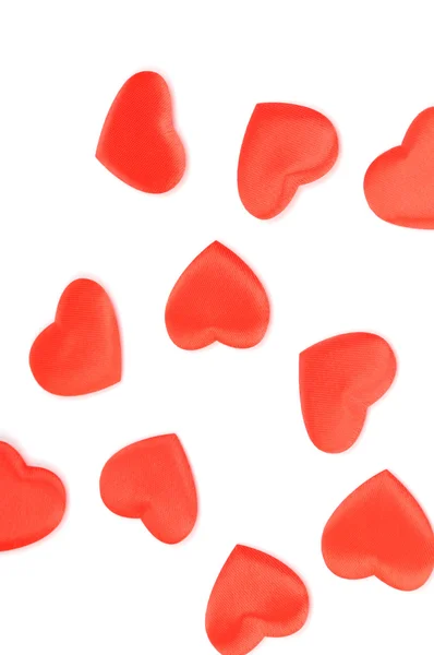 Corazones rojos aislados sobre fondo blanco — Foto de Stock