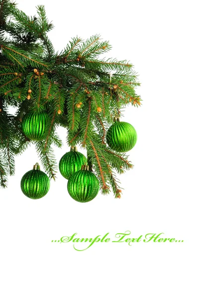 Pine branches and Сhristmas ornaments — Stock Photo, Image