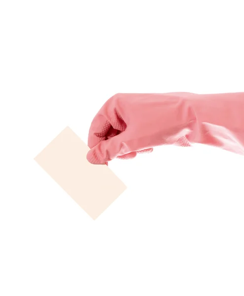 Handschuh und Karte isoliert auf weißem Hintergrund — Stockfoto