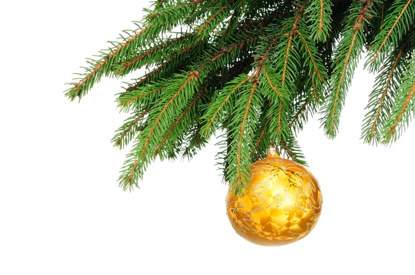 Pine branches and Christmas ornaments Stock Image