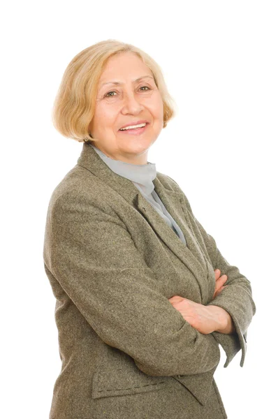 Retrato de uma mulher idosa feliz — Fotografia de Stock