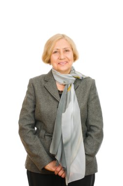 Mutlu bir son sınıf kızının portresi.