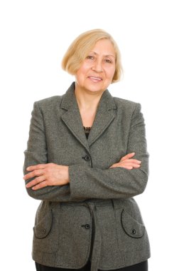 Mutlu bir son sınıf kızının portresi.