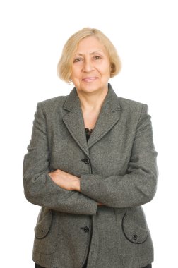 Mutlu bir son sınıf kızının portresi.