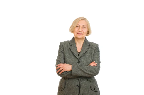 Retrato de una mujer mayor feliz — Foto de Stock