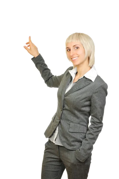 Woman presentation isolated on white background — Stock Photo, Image