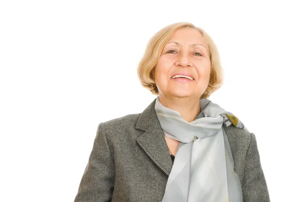 Porträtt av en lycklig äldre kvinna — Stockfoto