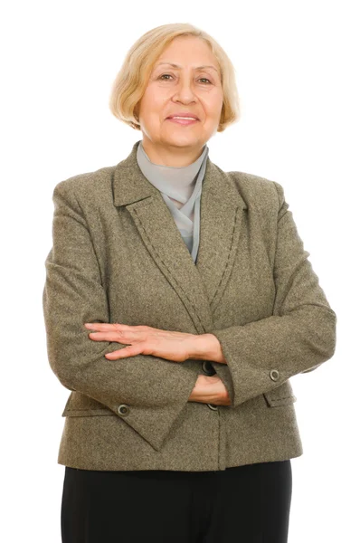 Retrato de una mujer mayor feliz — Foto de Stock