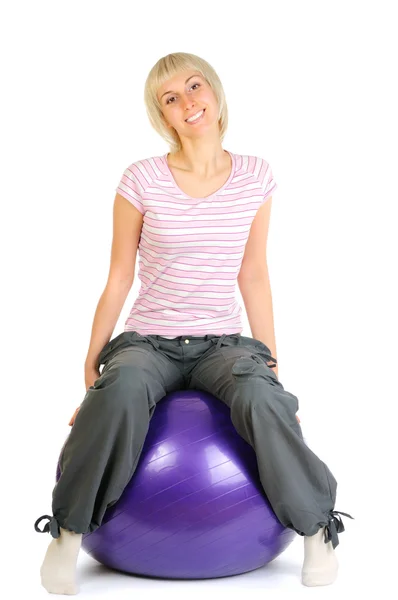 Girl with a ball — Stock Photo, Image