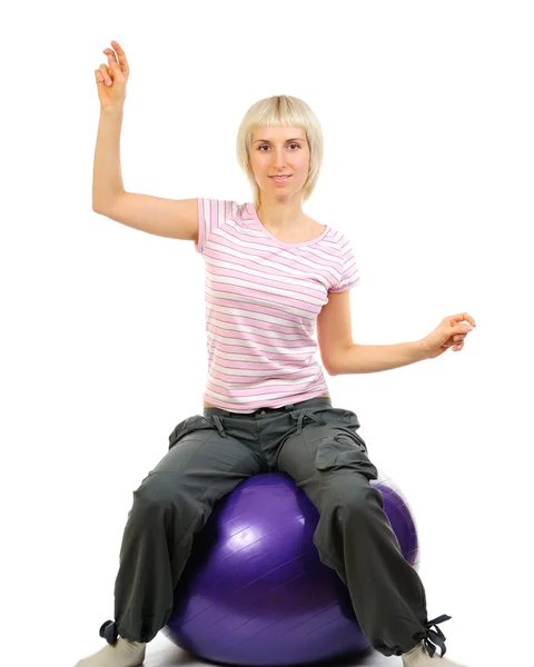 Girl with a ball — Stock Photo, Image