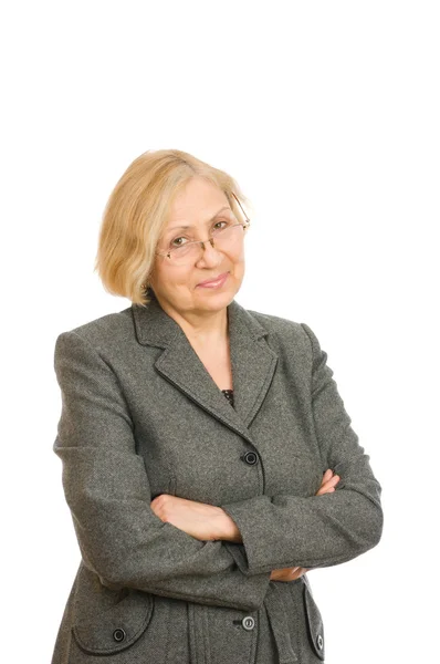 Retrato de una mujer mayor feliz — Foto de Stock