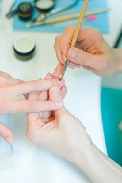 Manicure em processo — Fotografia de Stock