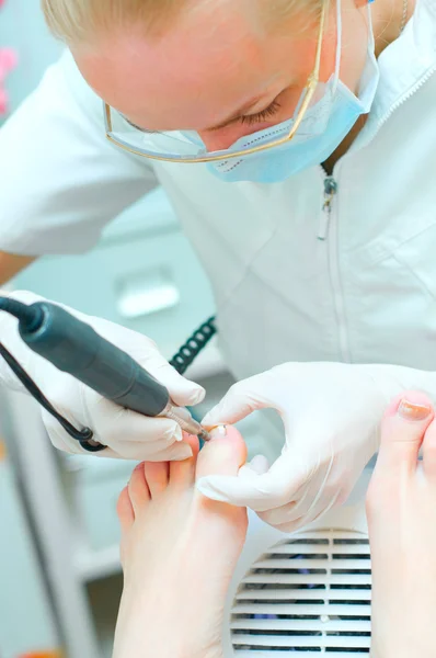 Pedicure em processo — Fotografia de Stock